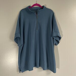 Women’s Belle By Kim Gravel Top Blue Short Sleeve 4X Summer